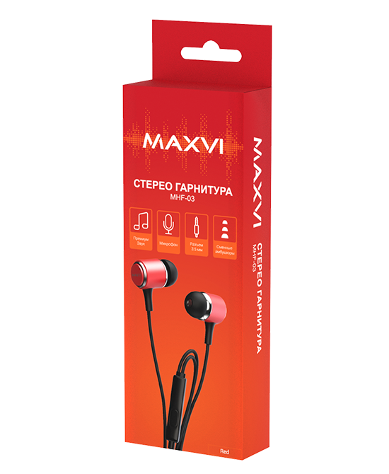 Купить Стереогарнитура Maxvi MHF-03 red